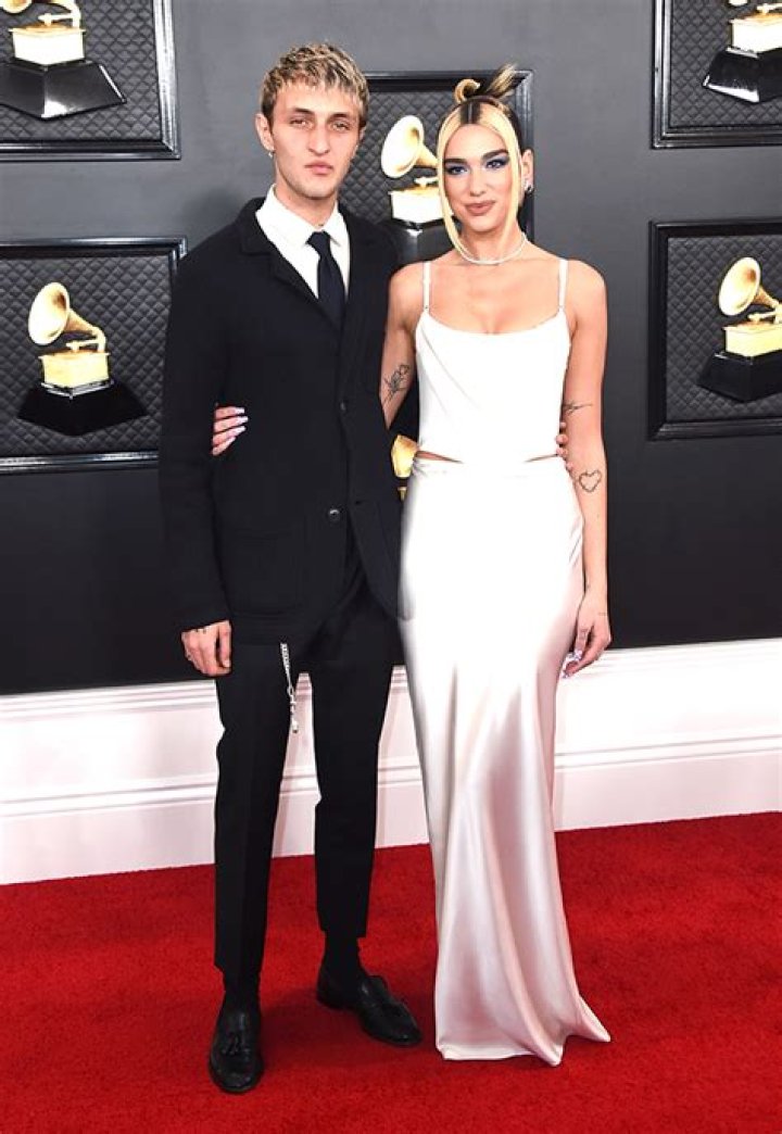 Dua Lipa Slays In Super Sexy Plunging Thong Gown & Snuggles With Boyfriend Anwar Hadid — Pics