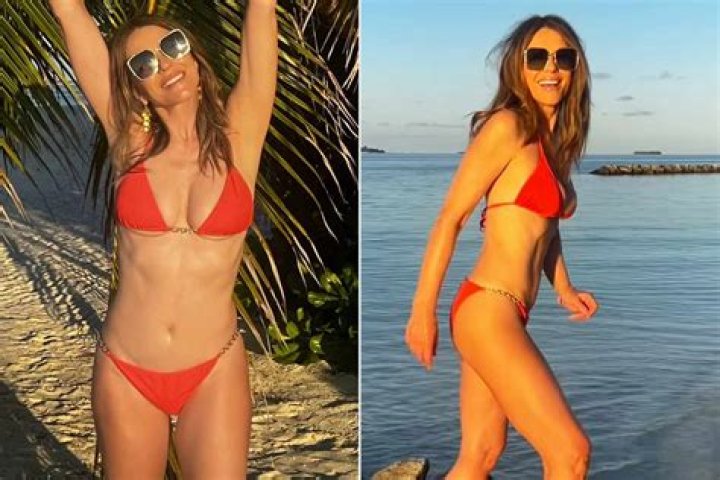 Elizabeth Hurley, 54, Looks Effortlessly Glam Lifting Weights In A Bikini In Her Garden — Watch