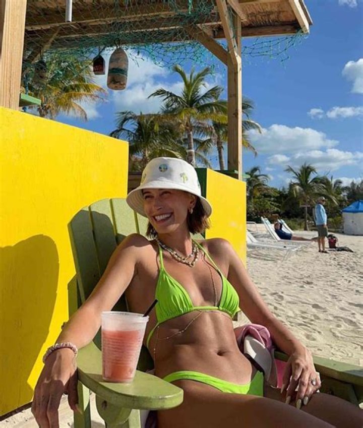 Hailey Bieber Rocks Lime Green Bikini In Cabo After Selena Gomez Drama – Hollywood Life