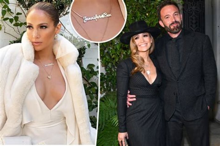 Jennifer Lopez Wears Plunging Gown & Celebrates Husband Ben Affleck With A ‘Jennifer & Ben’ Necklace: Photos