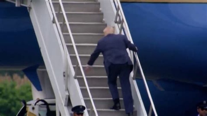 Joe Biden Falls Getting On Air Force One In Europe – Hollywood Life