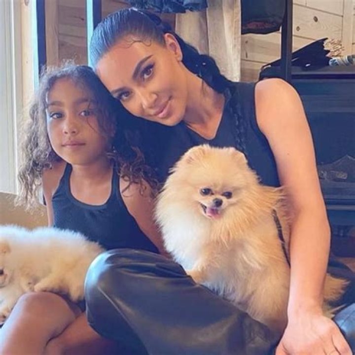 Kim Kardashian Shows Off Flawless Skin As She Poses With Cute Dogs Sushi & Sake — Pics