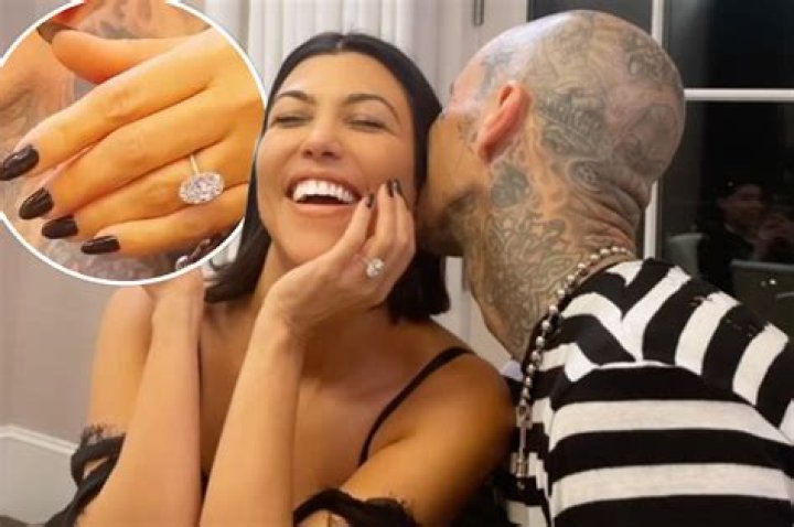 Kourtney Kardashian Rocks Diamond Ring Reading Travis Barker’s Name: Photo