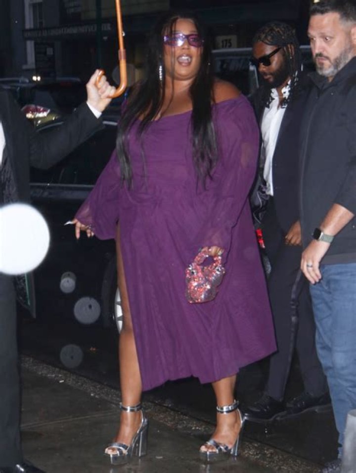 Lizzo Rocks Purple Dress With High Slit While At Pre-Met Gala Bash – Hollywood Life