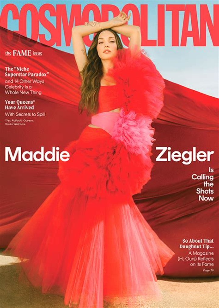 Maddie Ziegler Looks All Grown Up In Cutout Red Ruffle Gown On Cover Of ‘Cosmopolitan’