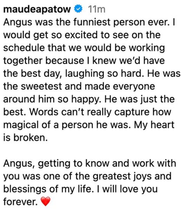 Maude Apatow Mourns Angus Cloud After His Tragic Death: ‘My Heart Is Broken’