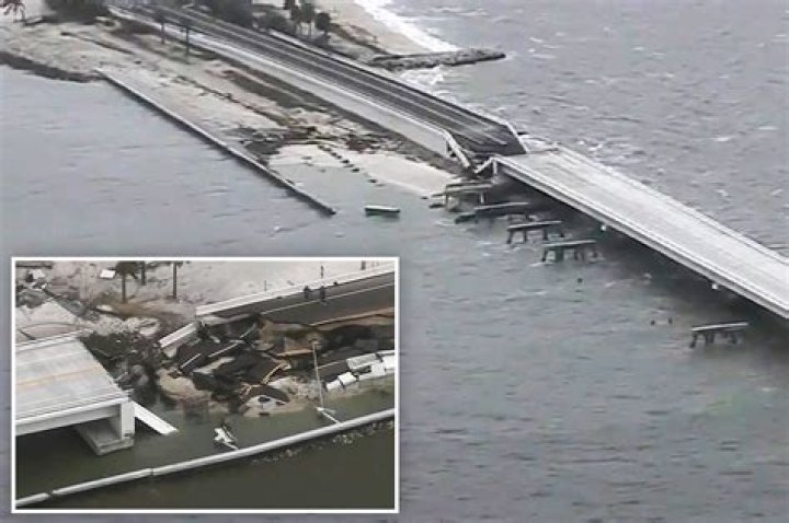 
Section of major Florida bridge wiped out by Hurricane Ian 