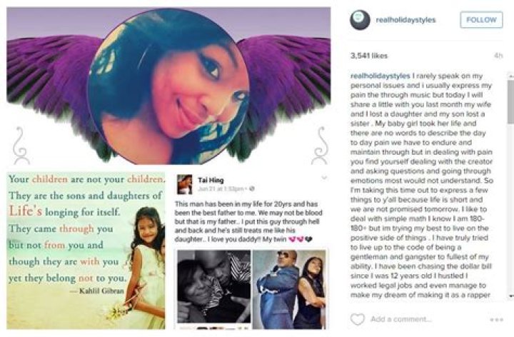 Daughter’s Suicide Revealed In Emotional Instagram Message – Hollywood Life