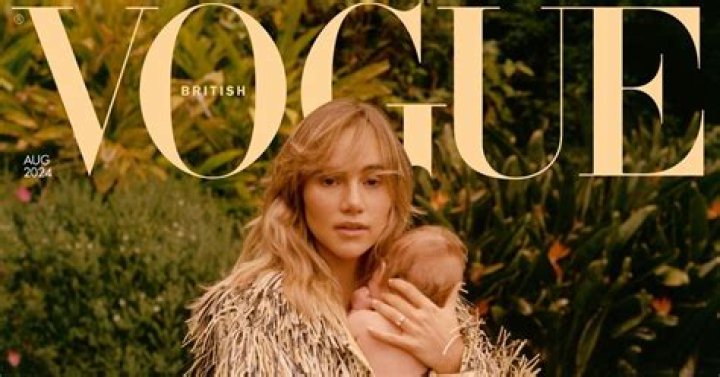 Suki Waterhouse Cradles Newborn Baby Girl on Cover of British Vogue